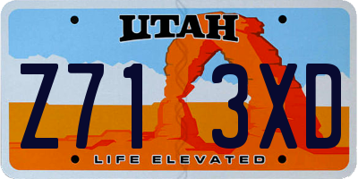 UT license plate Z713XD