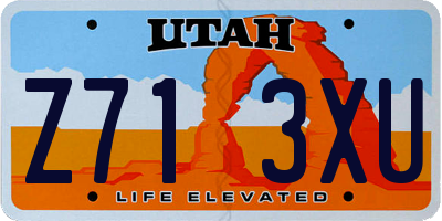 UT license plate Z713XU