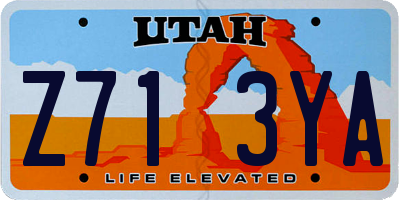 UT license plate Z713YA