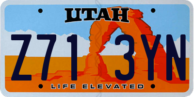 UT license plate Z713YN