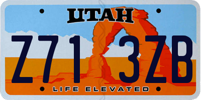 UT license plate Z713ZB