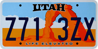 UT license plate Z713ZX