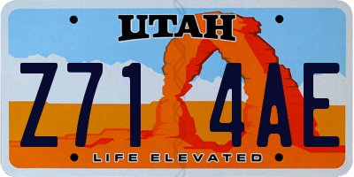 UT license plate Z714AE