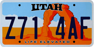 UT license plate Z714AF