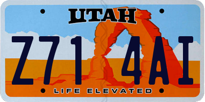 UT license plate Z714AI