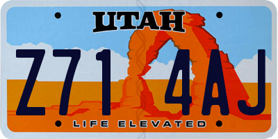 UT license plate Z714AJ