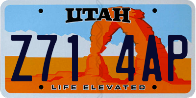 UT license plate Z714AP