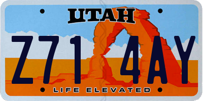 UT license plate Z714AY