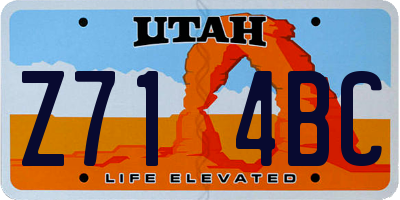 UT license plate Z714BC