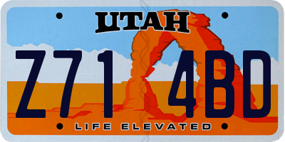 UT license plate Z714BD