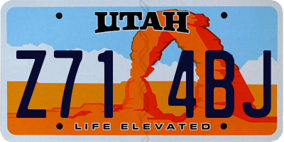 UT license plate Z714BJ