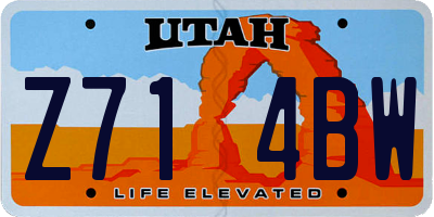 UT license plate Z714BW