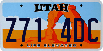 UT license plate Z714DC
