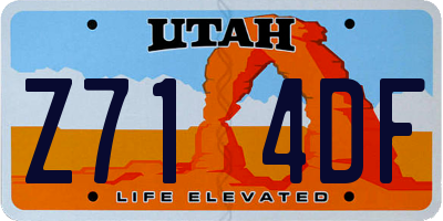 UT license plate Z714DF