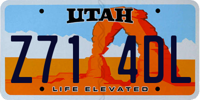 UT license plate Z714DL