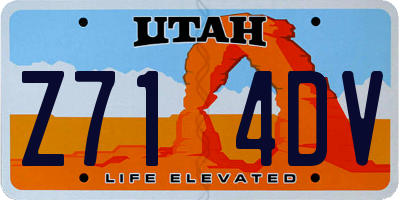 UT license plate Z714DV