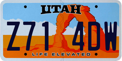 UT license plate Z714DW