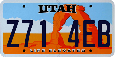 UT license plate Z714EB