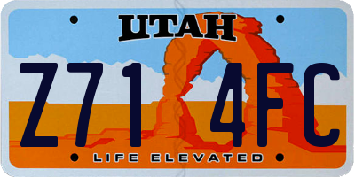 UT license plate Z714FC