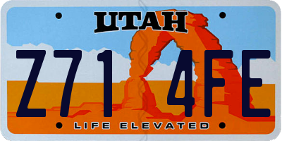 UT license plate Z714FE