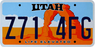 UT license plate Z714FG