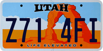 UT license plate Z714FI