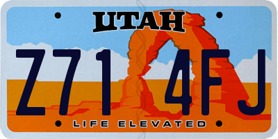 UT license plate Z714FJ