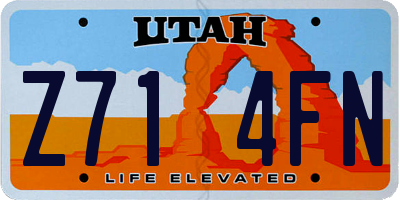 UT license plate Z714FN