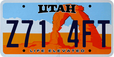UT license plate Z714FT