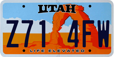 UT license plate Z714FW