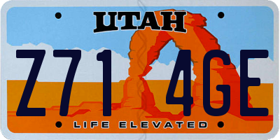 UT license plate Z714GE