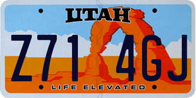 UT license plate Z714GJ