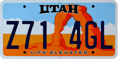 UT license plate Z714GL