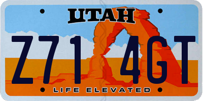 UT license plate Z714GT