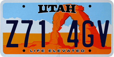 UT license plate Z714GV