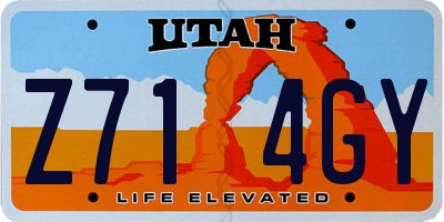 UT license plate Z714GY