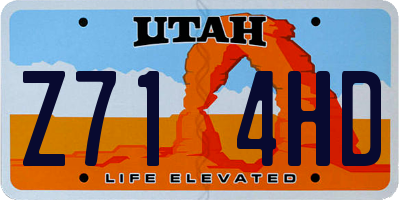 UT license plate Z714HD