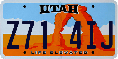 UT license plate Z714IJ