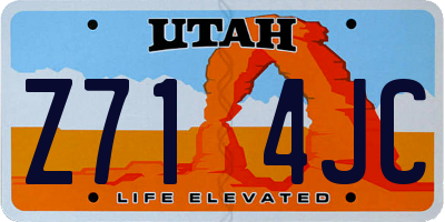 UT license plate Z714JC