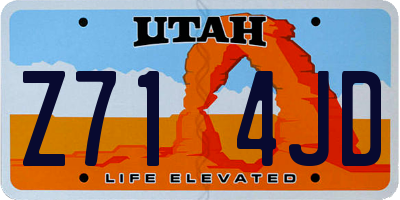 UT license plate Z714JD
