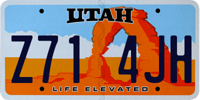 UT license plate Z714JH