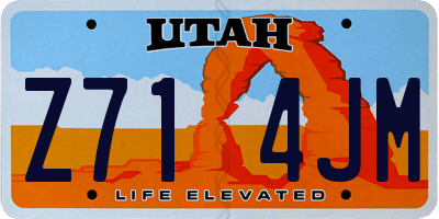 UT license plate Z714JM