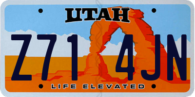 UT license plate Z714JN