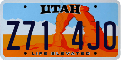 UT license plate Z714JO