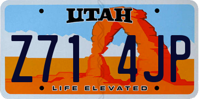 UT license plate Z714JP