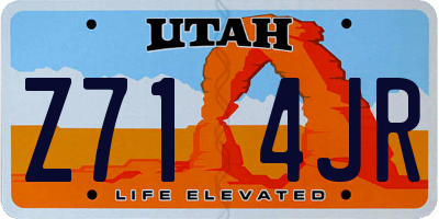 UT license plate Z714JR