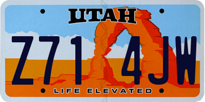 UT license plate Z714JW