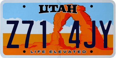 UT license plate Z714JY