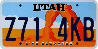 UT license plate Z714KB