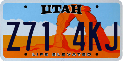 UT license plate Z714KJ